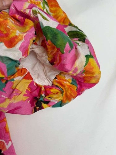 Showpo Women's Size US 6 Floral Puff Sleeve Dress Multi-Color - Picture 12 of 16