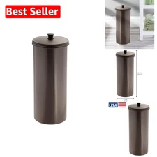 Durable Bronze Toilet Paper Holder with Lid - Keeps 3 Rolls Organized Stylishly