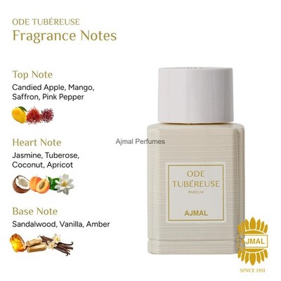 Ajmal Ode Tubéreuse Eau de Parfum for Women   3.4 fl oz Oud Marquis Perfume