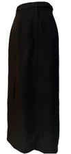 Vintage 80s View Maxi Skirt Sz 18W Black Back Slit USA Made Career Classic Goth