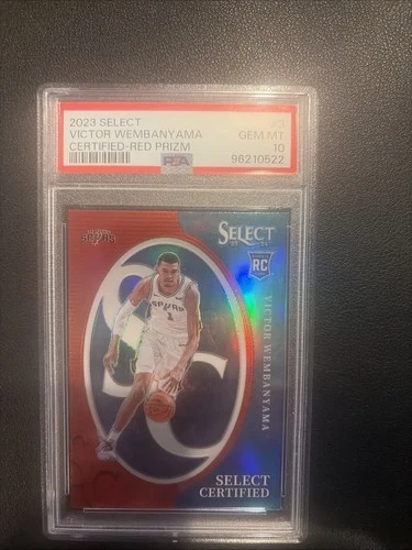 PSA 10 2023 VICTOR WEMBANYAMA Select CERTIFIED RED PRIZM ROOKIE low pop 118