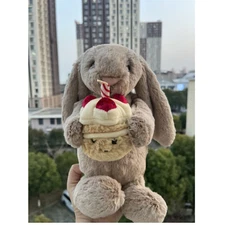 12inch Jelly Cat Bashful Beige Bunny Birthday Bunny Stuffed Animal Toy with Tag