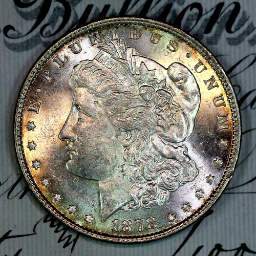 * 1878-P 8TF * SOLID+ GEM BU MS MORGAN SILVER DOLLAR * FROM ORIGINAL COLLECTION