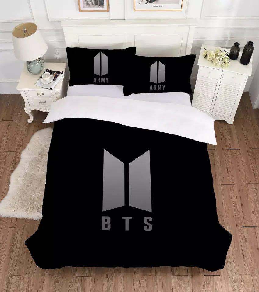 BTS Bangtan Boys Black Single/Double/Queen/King Bed Quilt Cover