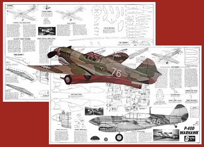 Sterling Model Airplane Plans (FF-RC-UC): P-40D Warhawk Scale 27'' RP or .049