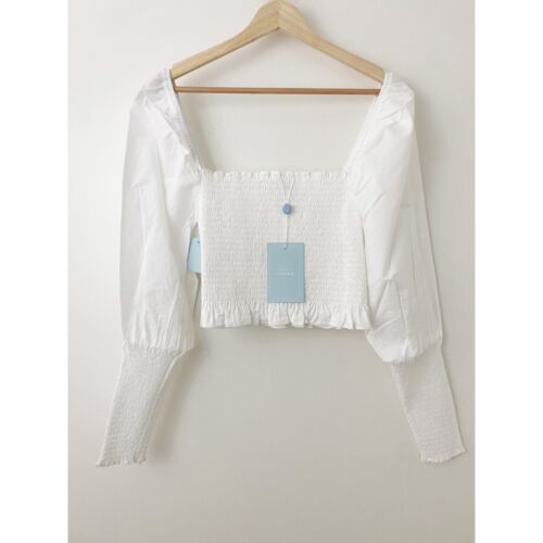 NWT Hill House the Grace Nap Top Long Sleeve White Size Medium