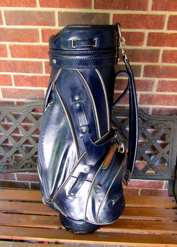 Vintage Burton MFG Co. Blue Leather Golf Bag Made in Jasper Alabama USA