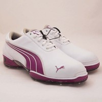 Puma Super Cell Fusion Golf Shoes Le Rare White / Beetroot Size 9 M on sale Puma Super Cell Fusion Golf Shoes Le Rare White / Beetroot Size 9 M on sale