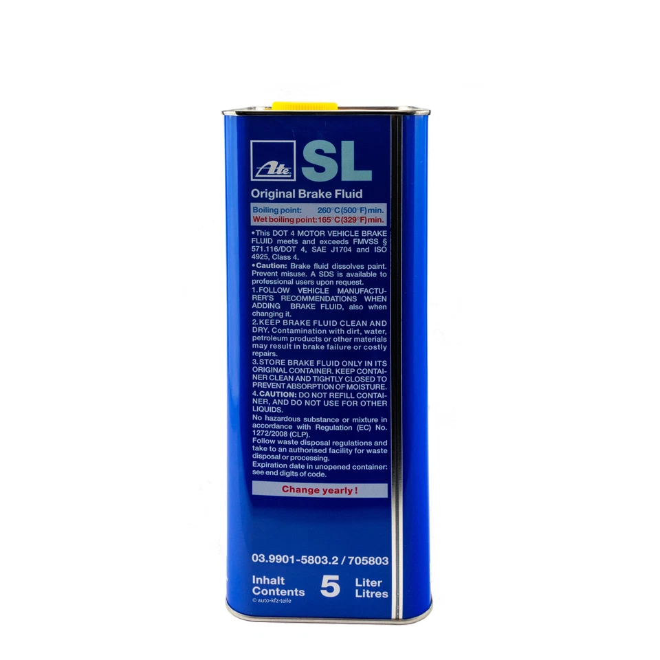 ATE Original Bremsflüssigkeit DOT4 SL Brake Fluid DOT 4 5 Liter 03.9901-5803.2 - Bild 2 von 4