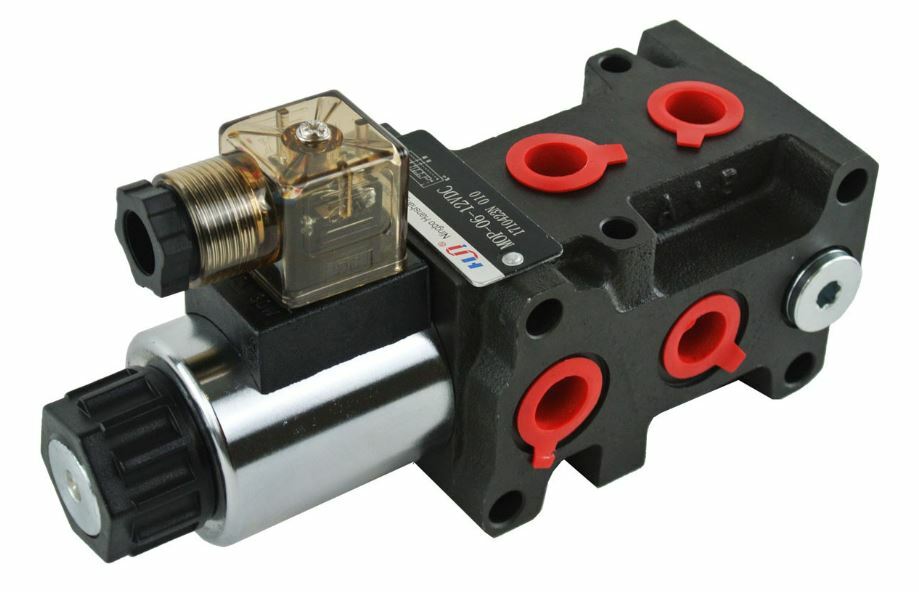 HYDRAULIC 6 PORT DIVERTER SELECTOR VALVE 80LPM 3/4" BSP PORTS 12/24 VDC
