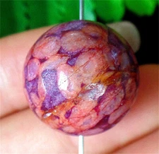 20mm Pink Medical Stone Heigth Holes Round Ball Loose Bead DIY BV67661