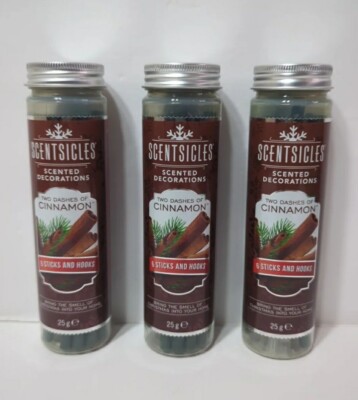 Scentsicles Cinnamon Scented Fragrance Ornaments - 3 bottles of 6pcs NEW