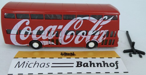 Coca Cola Doppeldecker de Büssing Bus Berlin BVG Nahverkehr Omnibus H0 1:87 å - Bild 1 von 6