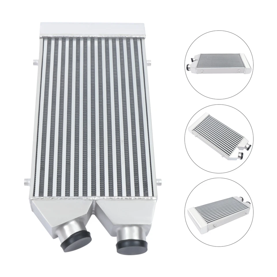 Universal Aluminum Intercooler Front Mount 2.5" Inlet&Outlet Same One Side Foto 2 de 4