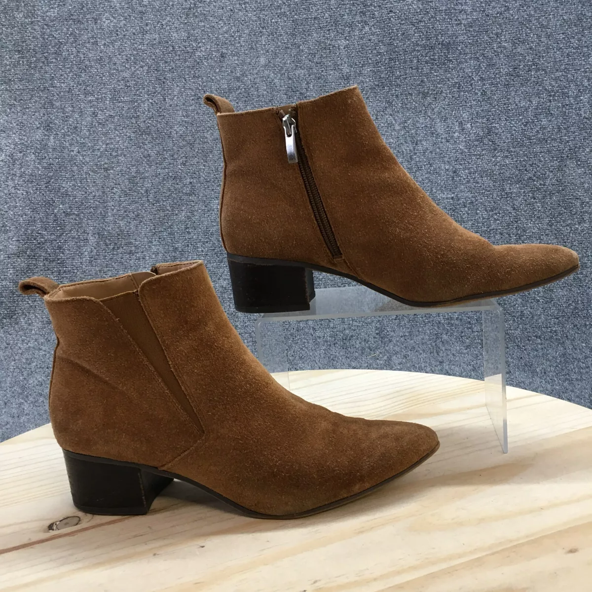 Franco Sarto Boots Womens 8.5M Janie 3 Ankle Bootie Brown Leather