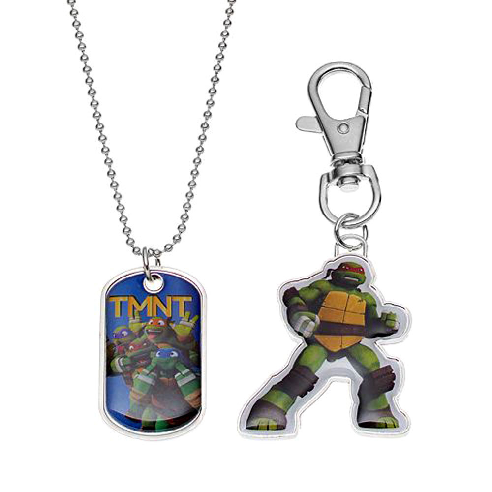 TMNT Ninja Turtles Dog Tag, Key chain, Tin Box Case Leo Mikey