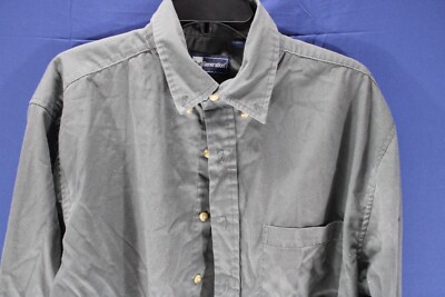 Blue Generation Dress Shirt Long Sleeve Dark Gray Size Large