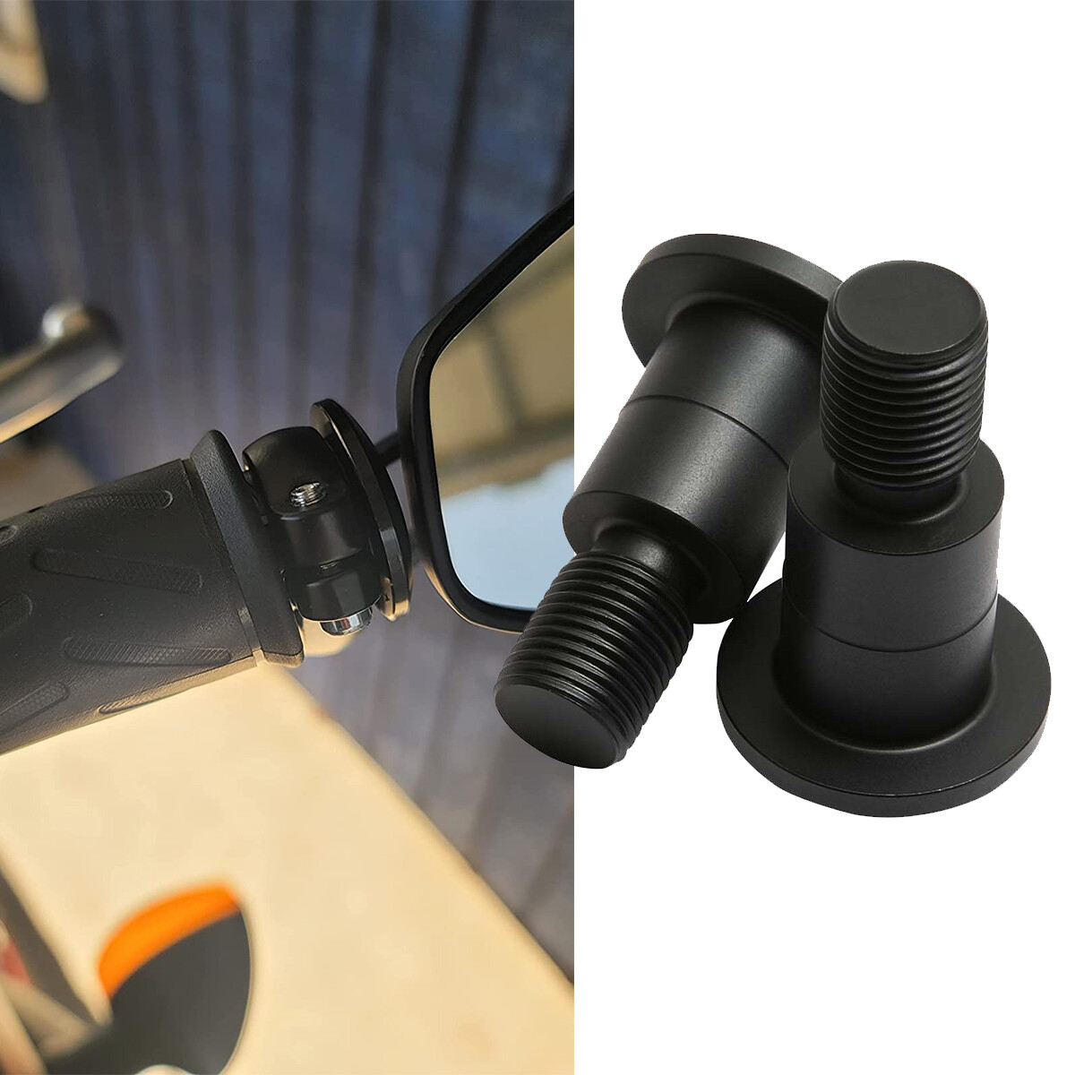 CNC Bar End Weight Mirror M16 Adapters For Yamaha FZ07 FZ09 FZ10