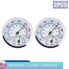 2X Thermometer Mount Wall Garden Greenhouse Home Indoor&Outdoor Humidity Meter