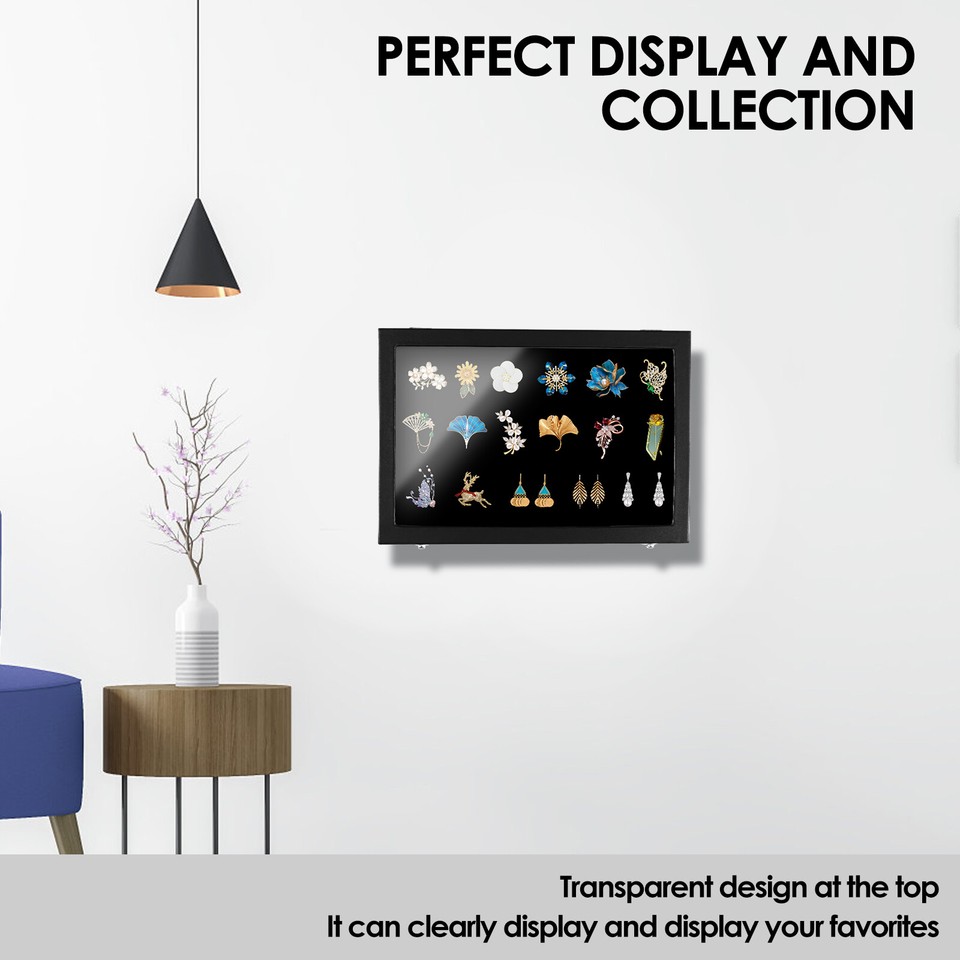 Pin Collection Holder PU Pin Organizer Tray Box with Clear Lid NulJR eBay