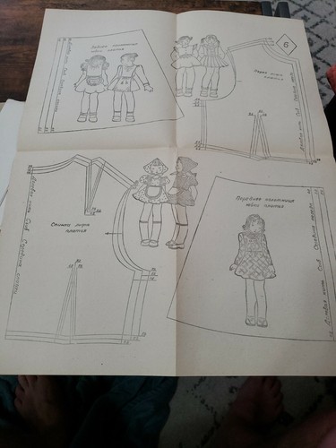 Vintage Russian Clothes Dress Patterns Kids Child Baby Sewing Book Antique - Picture 8 of 11