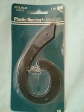 Hillman 839750 4" Black Plastic Number #6