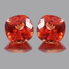 10 x 10 MM Natural Ceylon Orange Fanta Sapphire Loose Cushion Cut Gemstone Pair