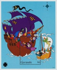 Disney 1995 Grenada - Mickey's Pirate Adventure, Miniature Sheet Nº2 - MNH