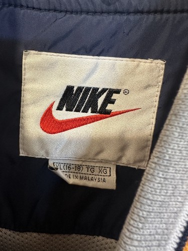 Vintage Y2K Nike Bomber Jacket XL 16-18 Distressed Spell Out - Picture 8 of 17