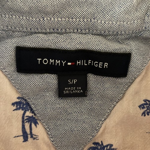 Tommy Hilfiger Shirt Mens Small Linen Blend All Over Palm Trees Tropical Pattern - 第 5/12 張圖片