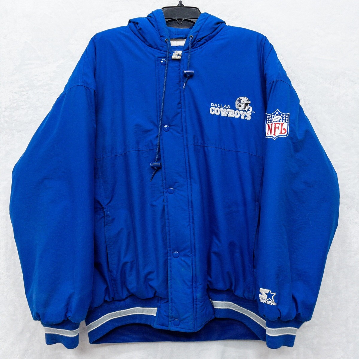 Vintage Dallas Cowboys Jacket Size Large 90s NFL Starter Full Zip Football
