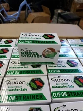 AUOON Clip On Strainer Silicone for All Pots and Pans, Pasta Strainer-Black