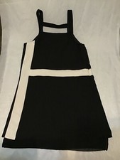 NWT $264.00 Little Black Dress White Stripe Parker XS Bloomingdales Sleeveless