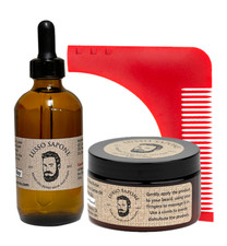 Hand Crafted Beard Styling Kit 4 oz - Beard Oil - Beard Balm - Shaping Comb