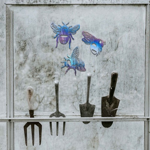 3er Set Metallbienen rostig Metall Kunst verrostete Hummeln Bienen Wandkunst Gartendekor - Bild 4 von 17