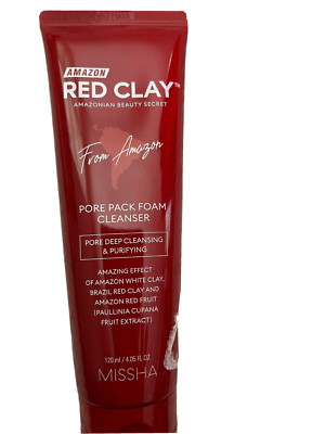 MISSHA AMAZON RED CLAY PORE PACK FOAM DEEP CLEANSING& PURIFYING 4.05FLFROM AMAZO
