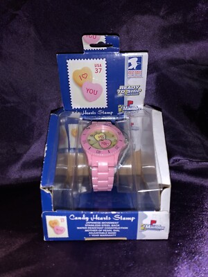 USPS Collectible Watch ''Candy Hearts'' Stamp - Japan Movement - New with Box
