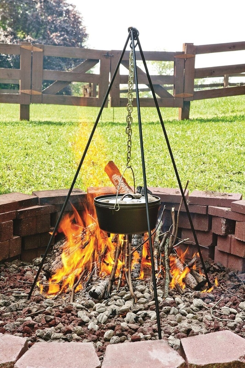 LODGE #12 Cast Iron Camp Outdoor Dutch Oven 3 Leg Kettle w LODGE #12 Cast Iron Camp Outdoor Dutch Oven 3 Leg Kettle w