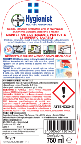 Detergente Disinfettante Bayer pronto all'uso superfici 750 ml presidio medico - Foto 2 di 2