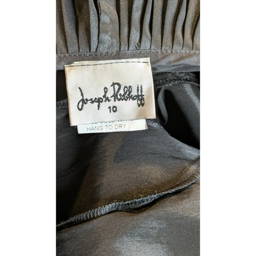 Joseph Ribkoff Black Pleated Frill Jacket Top Cocktail Formal (Taffeta?) Sz 10 S - Picture 7 of 9