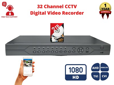 Evertech Standalone 32 Ch Channel H.265 DVR Security Recorder system HDMI 2T