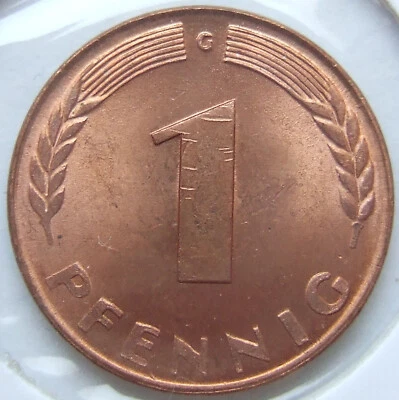 Münze Bank Deutscher Länder 1 Pfennig 1948 G in fast Stempelglanz - Bild 1 von 2