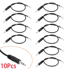 10-Pack 3.5mm Male Plug to Bare Wire Open End TRS 3 Pole Stereo 1/8" 3.5mm Jack