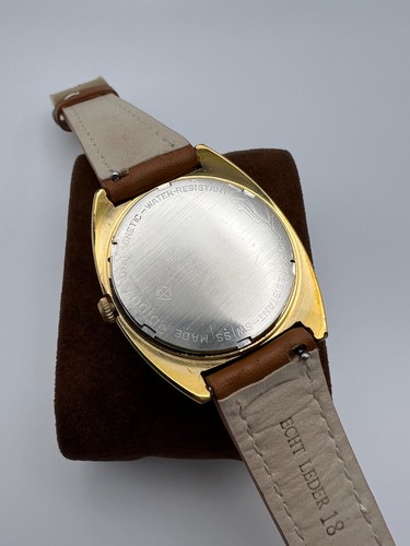 Zodiac Hermetic 34.9mm Cushion Gold Plate Kal. 61A Wristwatch Champagne Serviced - Bild 5 von 7