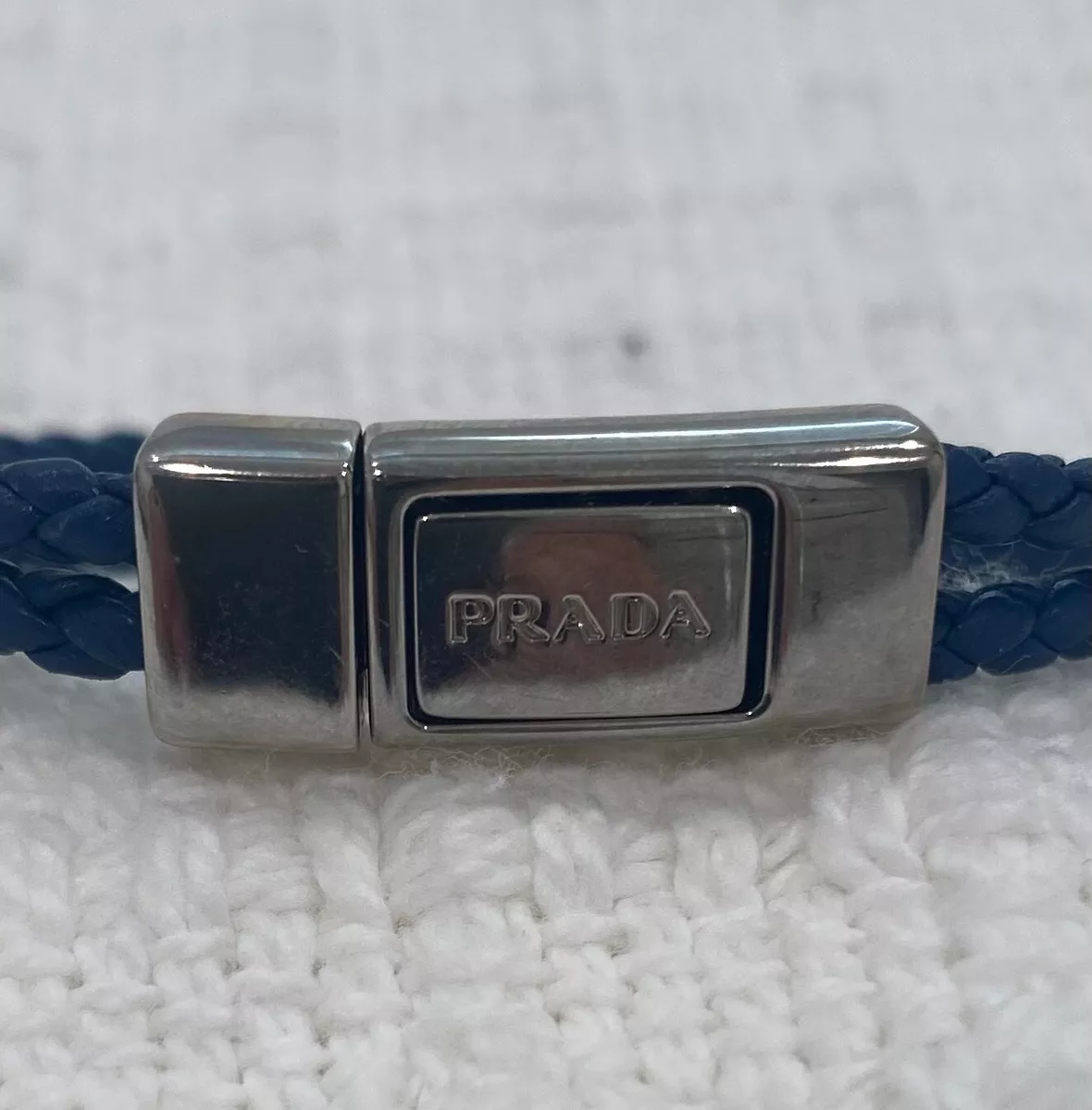 Prada mens top leather bracelet