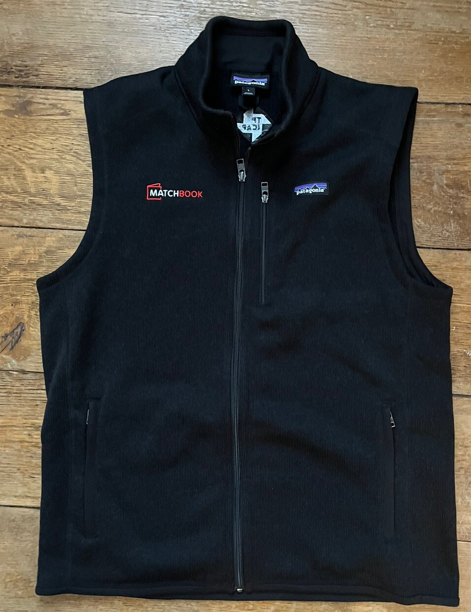 Patagonia Men's Better Sweater Vest with Company Logo Black Patagonia Men's Better Sweater Vest with Company Logo Black