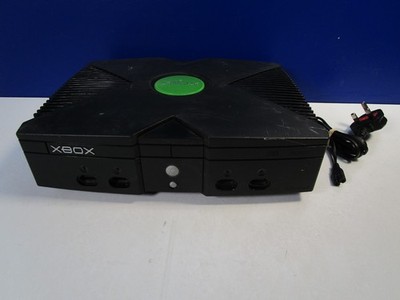 FUNKTIONIERENDE Microsoft XBOX ORIGINAL KONSOLE nur VIDEOSPIEL schwarz NETZKABEL