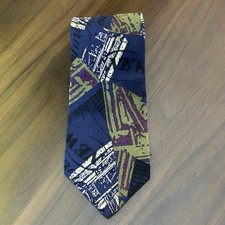 Nino Cerruti Mens Vintage Multicolored 100% Silk Tie Made In USA