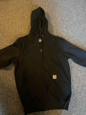 Carhartt Men's Small Rain Defender Loose Fit Zip Hoodie Sweatshirt Black