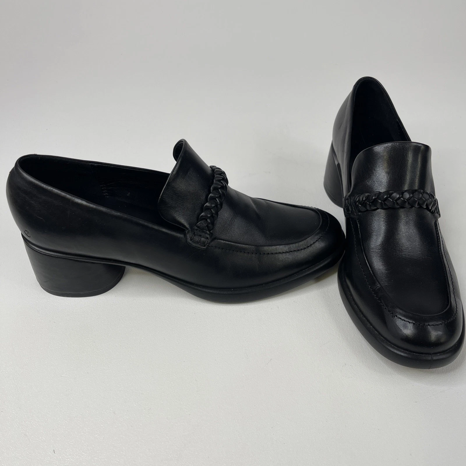 Scarpe Ecco Sculpted LX 35 donna EU 41 US 10 1 5 pelle nera tacco a blocco intrecciato